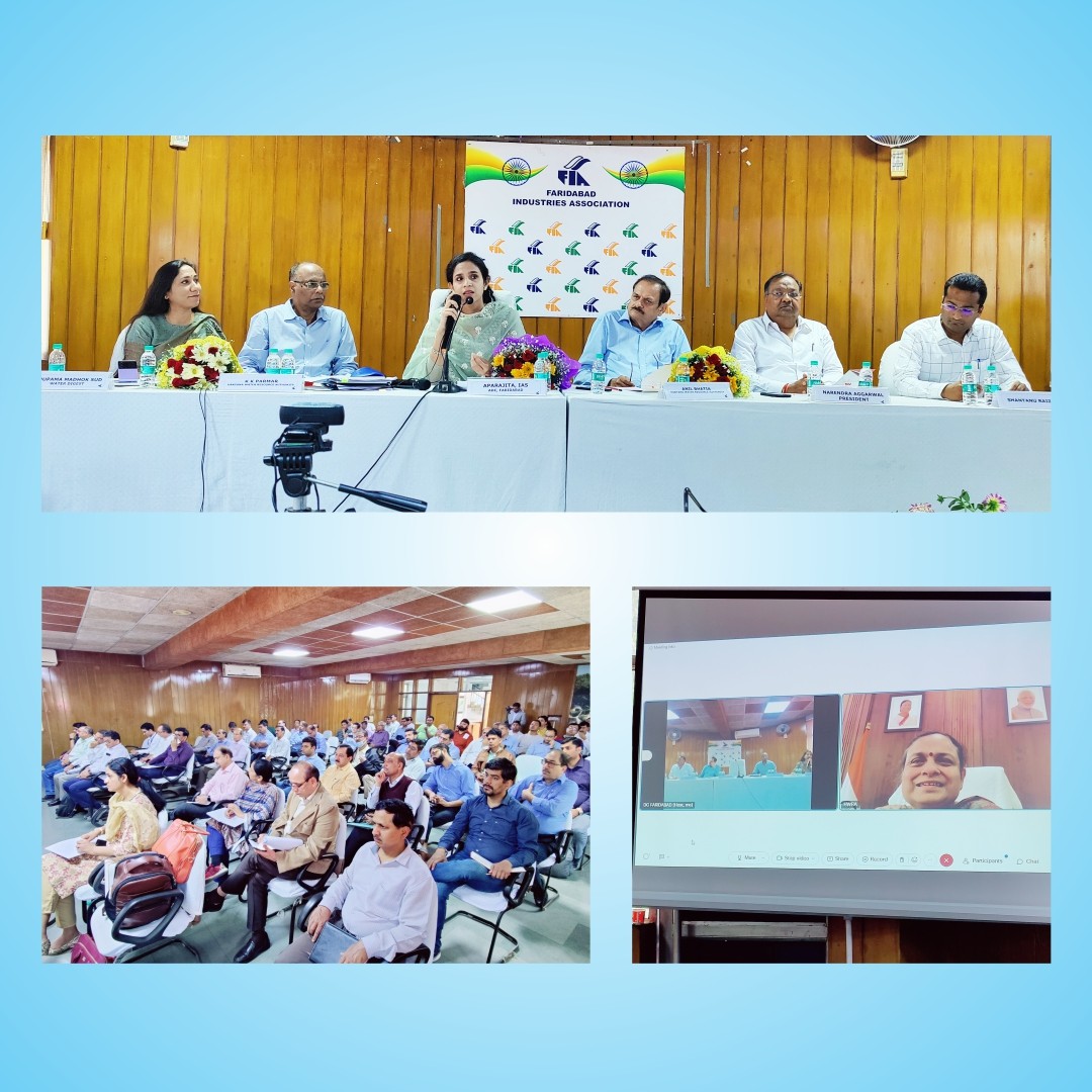 Faridabad Industries Association (FIA) and Haryana Water Resources Authority (HWRA) jointly hosted an Awareness Workshop in Faridabad for Guidance to Industrial & Non-Industrial Projects regarding applying to HWRA for obtaining permission for the abstraction of groundwater and for resolving the queries of association members.