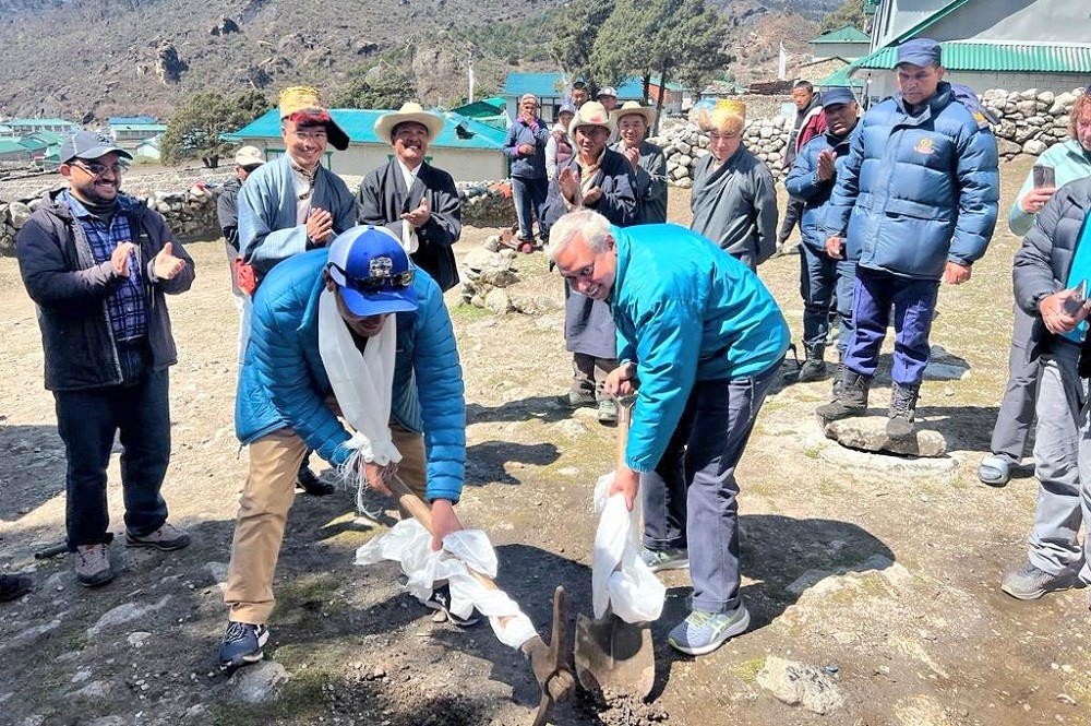 Indian Ambassador to Nepal Naveen Srivastava recently laid the foundation stone for a wastewater management project in the Solukhumbu District of Nepal.